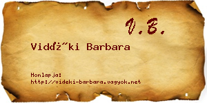 Vidéki Barbara névjegykártya